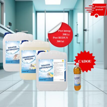 Cleanolux Power Pack este pachetul ideal pentru gospodării mari, pensiuni, cabinete sau spații în care curățenia trebuie să fie eficientă si rapidă.